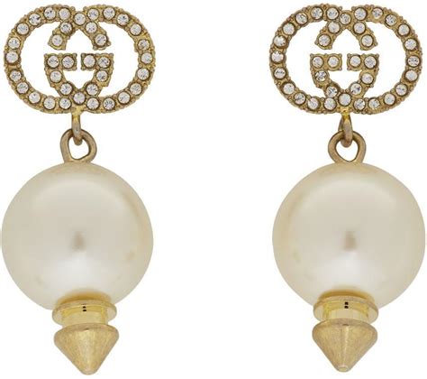 gucci gg pearl earrings|gucci embroidered earrings.